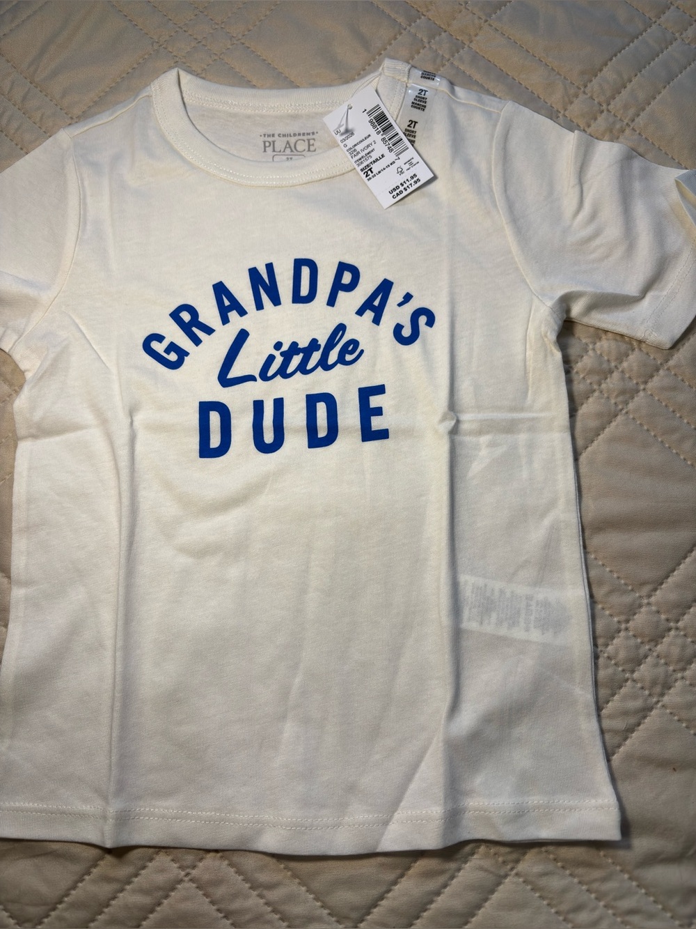 Children's Place 2T "Grandpa's Little Dude" Graphic Tee